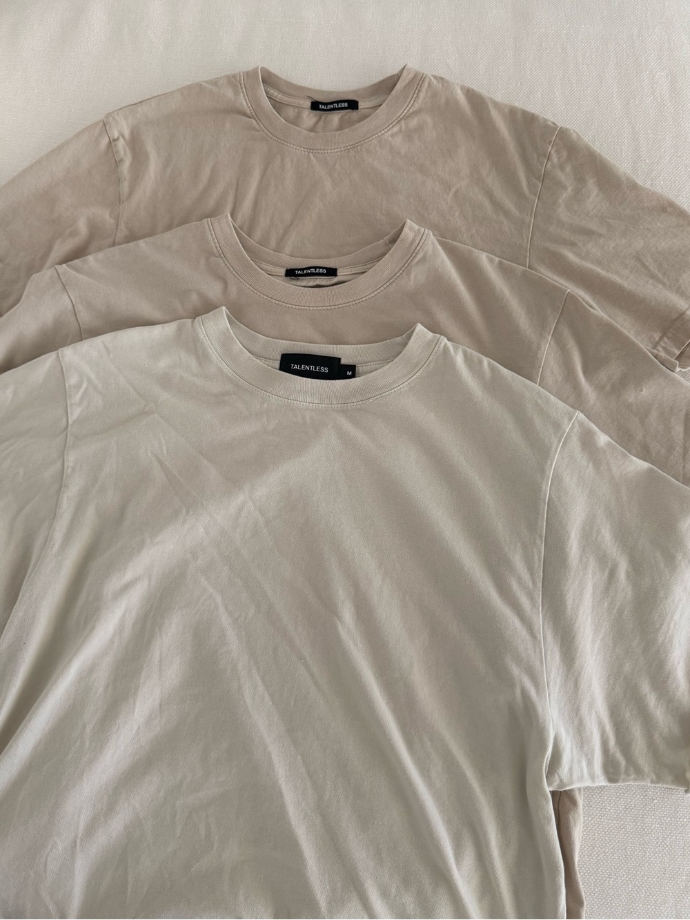 TALENTLESS Men's Short-Sleeve Crew Tees - Cream, Beige, Tan